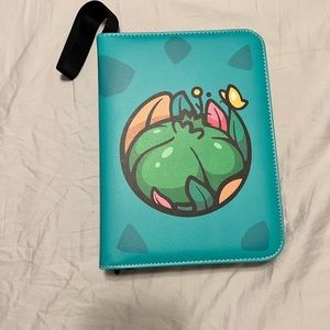 Pokémon book with a handful of cards including 3 rainbow cards